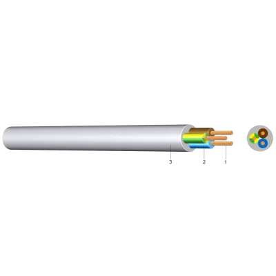 H05VV-F 2 X 1 ALB  - Cablu pentru instalatii electrice (300/500v)