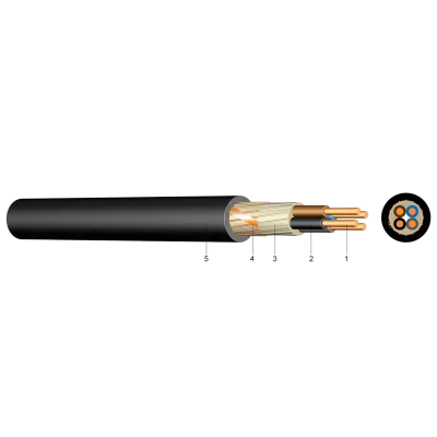 NYCY 3X2,5RE/2,5  - Cablu cupru ecranat 0.6/1KV